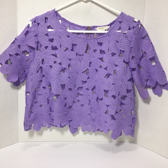 Tea n Cup Tops - 🎉 SOLD 🎉 Tea n Cup Lavender Floral Crop Top